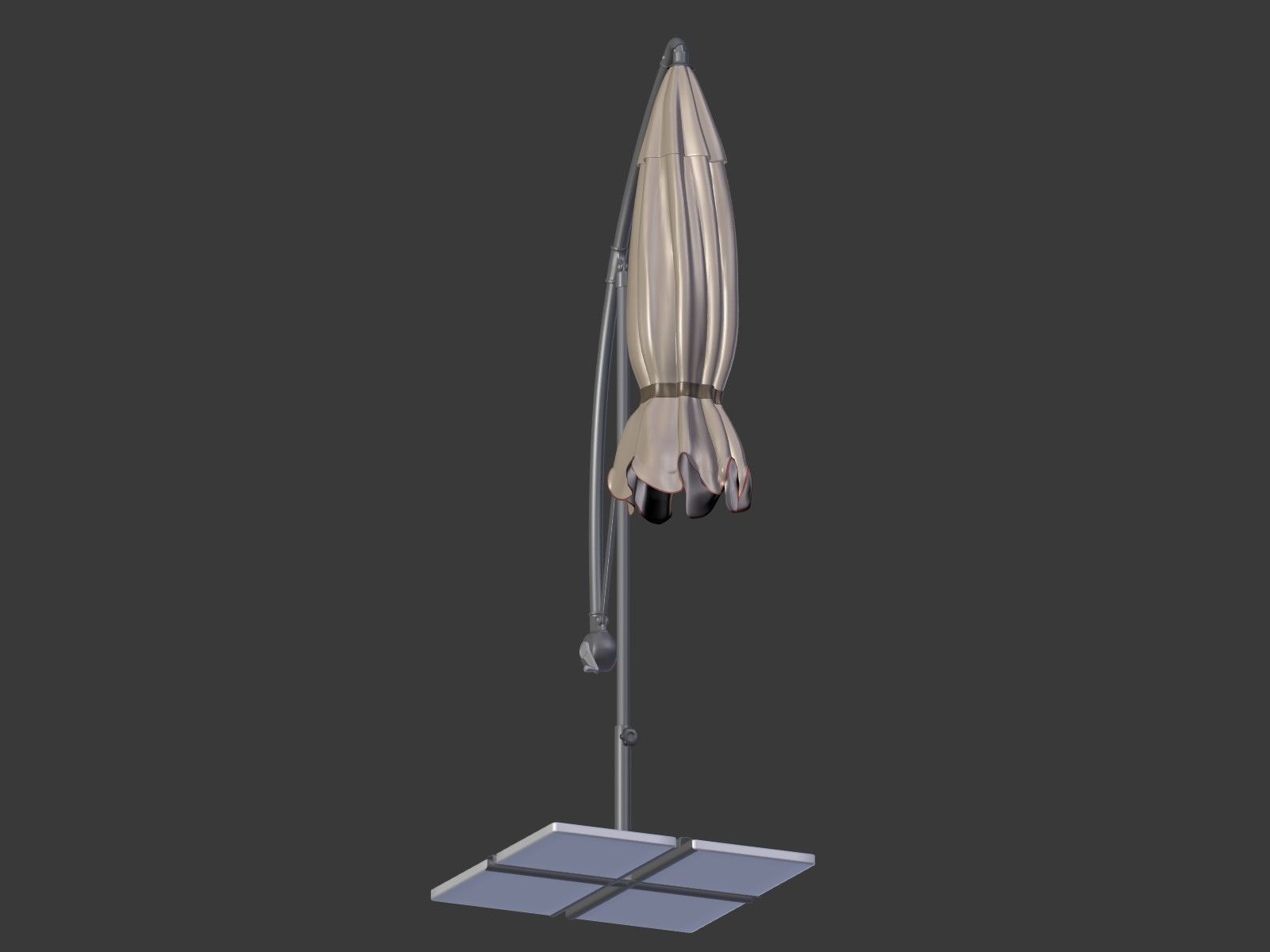Umbrella Deck Parasol 2 Low-poly 3D model_14