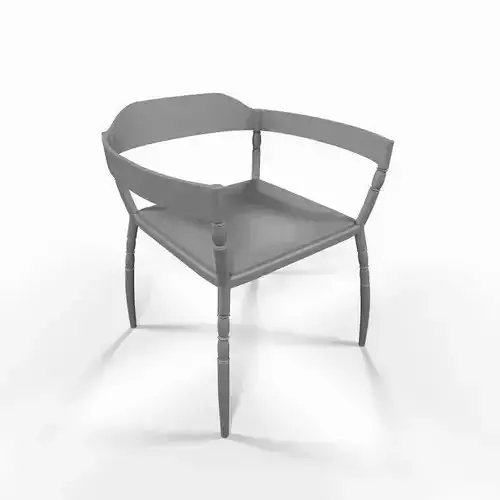 White kitchen armchair 3D model