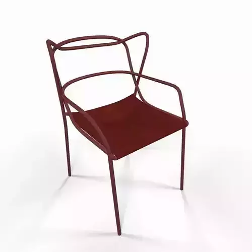 Red metal armchair