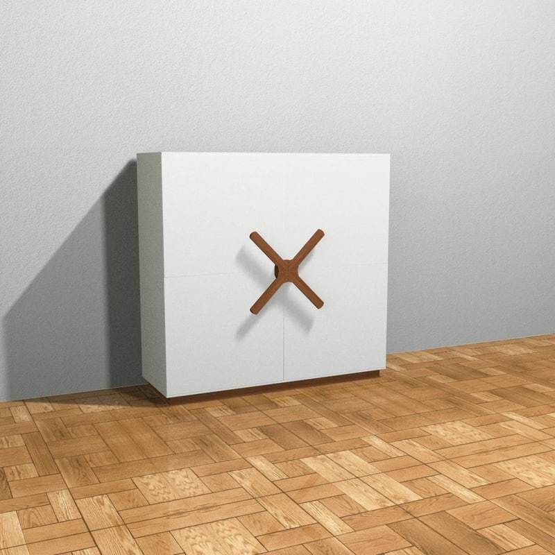 Wooden white wardrobe 3D model_10