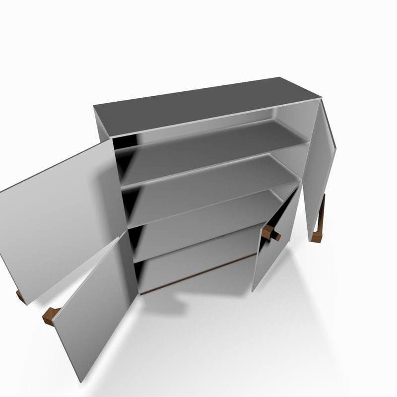 Wooden white wardrobe 3D model_8