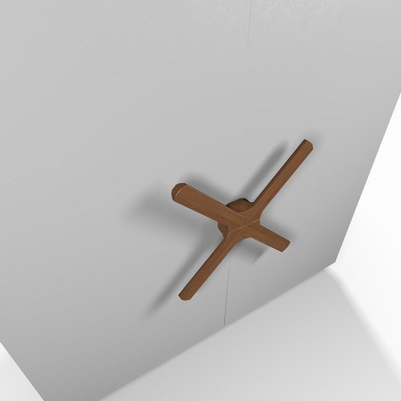 Wooden white wardrobe 3D model_7