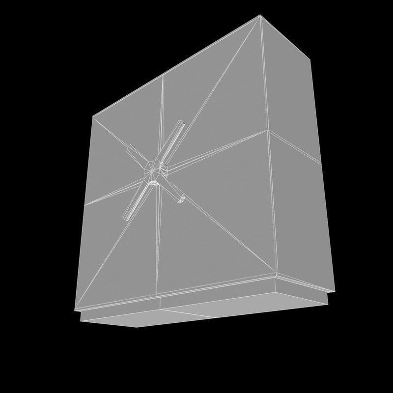 Wooden white wardrobe 3D model_2