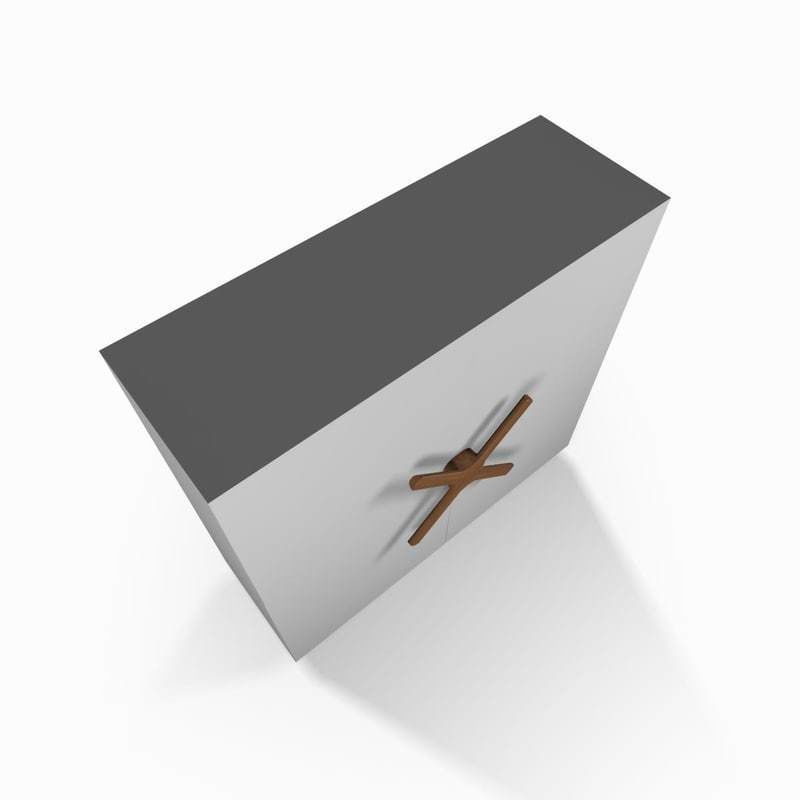 Wooden white wardrobe 3D model_4