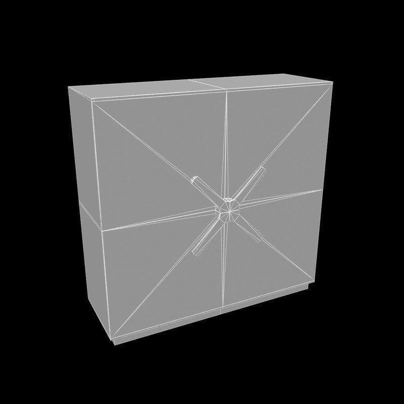 Wooden white wardrobe 3D model_11