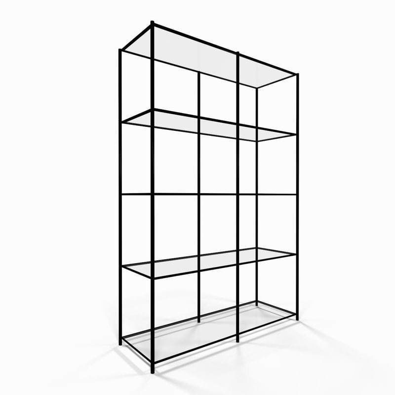Metal utility shelf 3D model_3