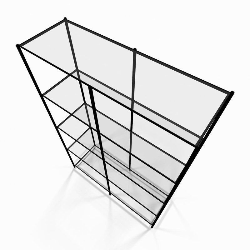 Metal utility shelf 3D model_2