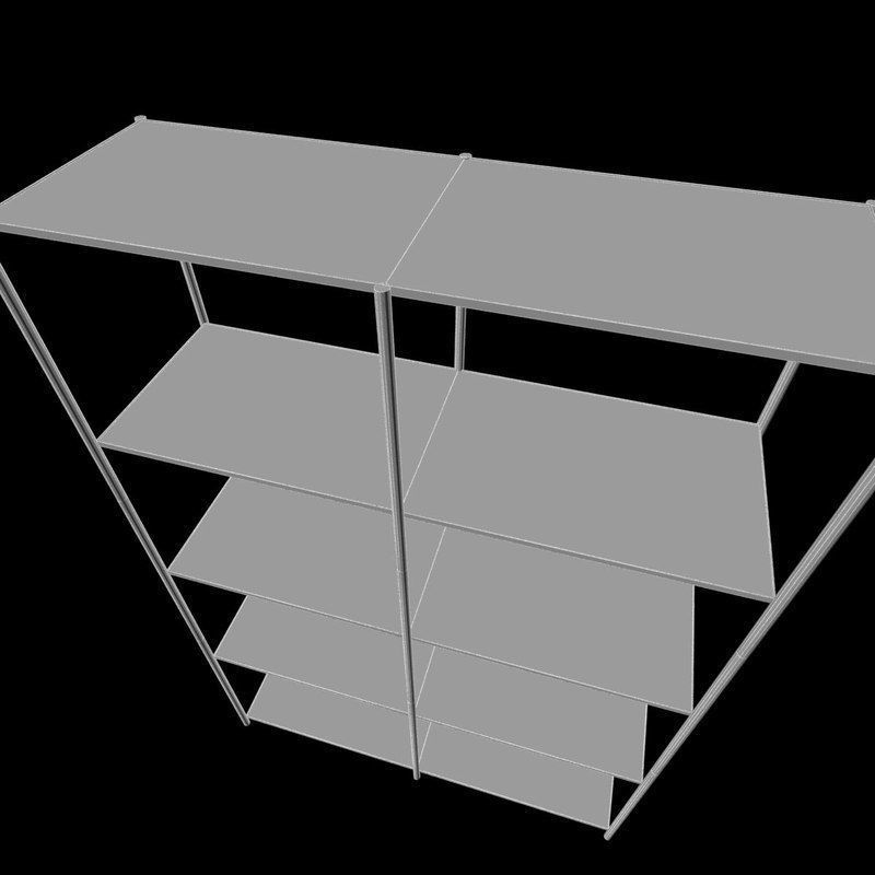 Metal utility shelf 3D model_9