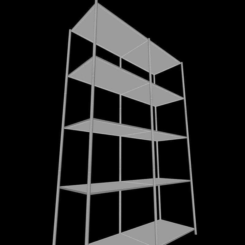 Metal utility shelf 3D model_8