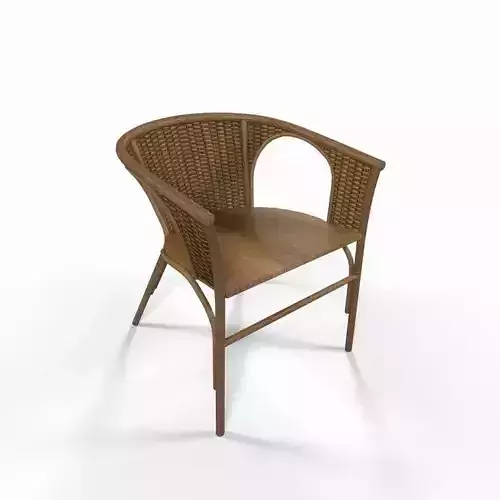 Wooden wicker chair