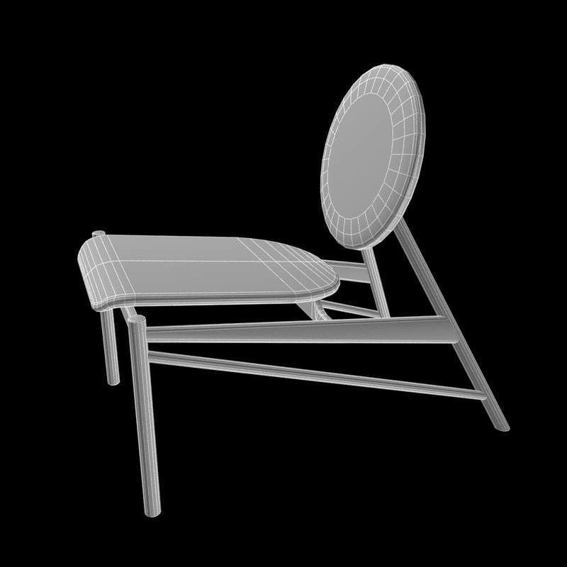 Wooden designer chair 3D model_10