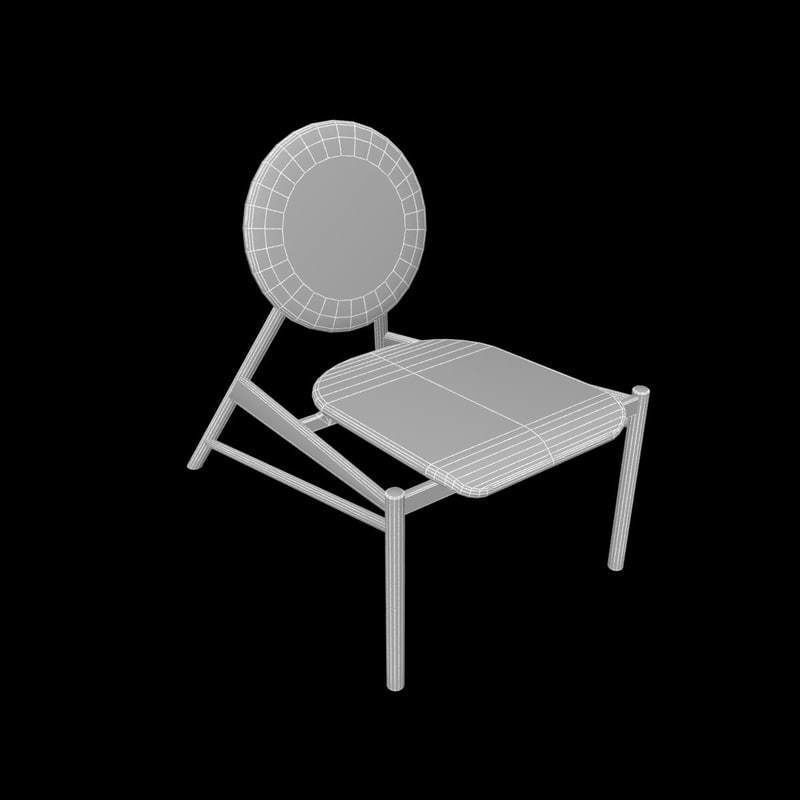 Wooden designer chair 3D model_7