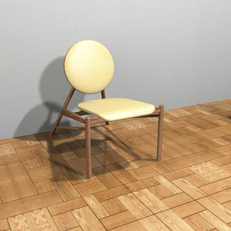 Wooden designer chair 3D model_6