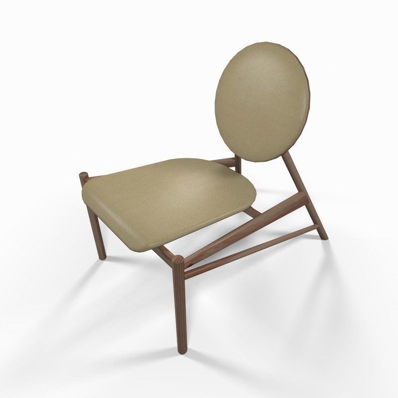 Wooden designer chair 3D model_3