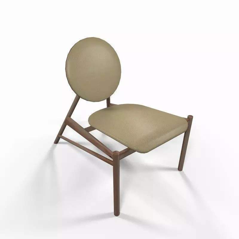 Wooden designer chair 3D model_0