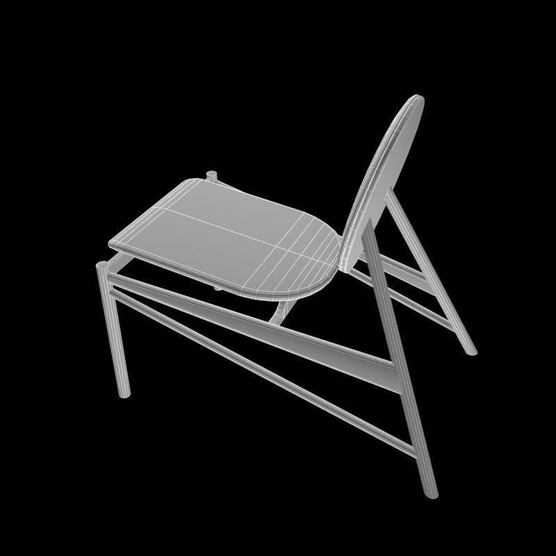 Wooden designer chair 3D model_9