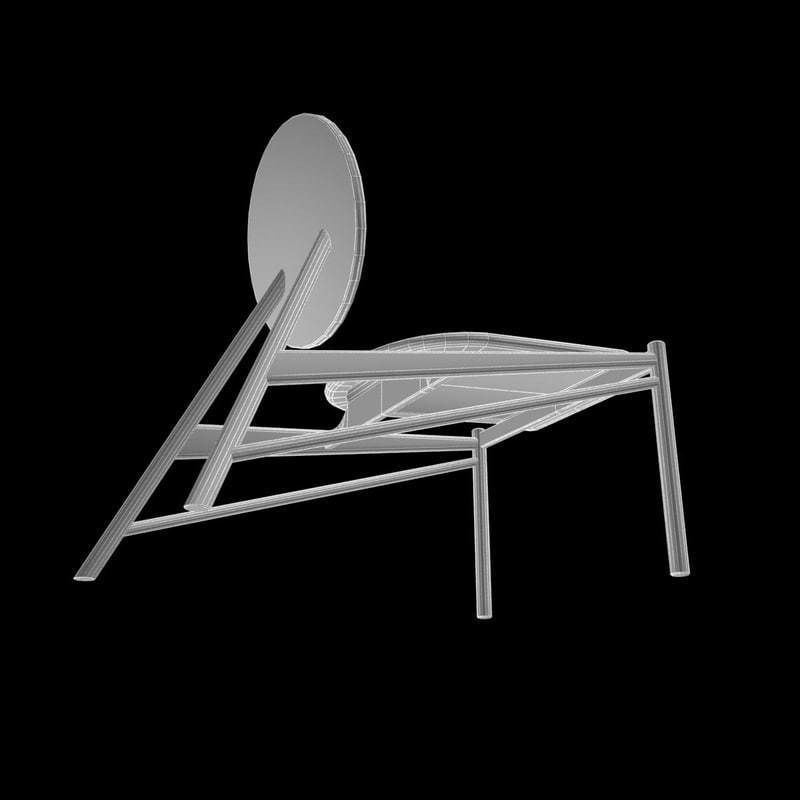 Wooden designer chair 3D model_8