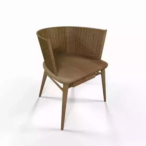 Wicker backrest chair