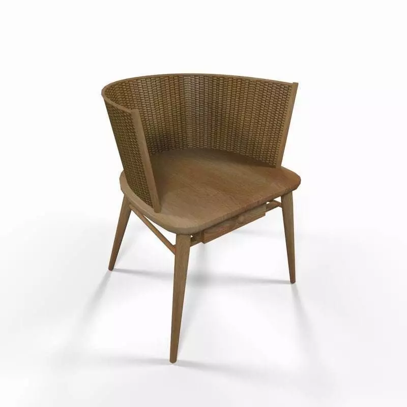 Wicker backrest chair 3D model