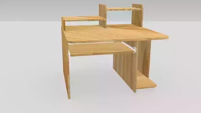 computer table Low-poly 3D model