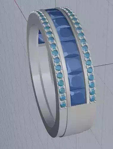 Ring 1 wedding with sapphires