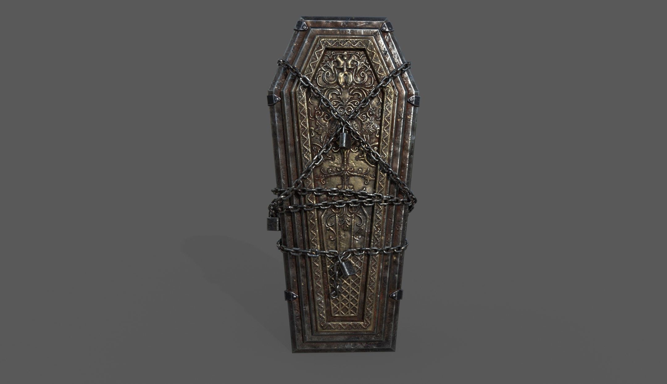 Bloodborne Style Coffin Low-poly 3D model_3