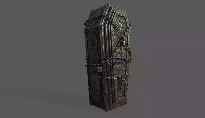 Bloodborne Style Coffin Low-poly 3D model