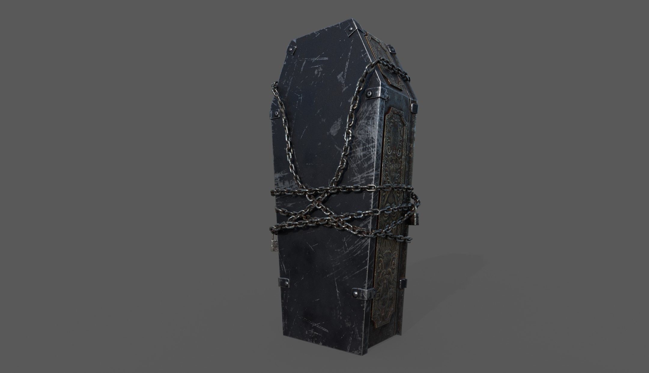Bloodborne Style Coffin Low-poly 3D model_5