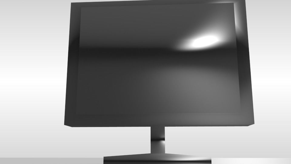computer monitor Low-poly 3D model_4