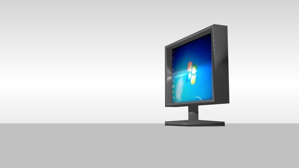 computer monitor Low-poly 3D model_3