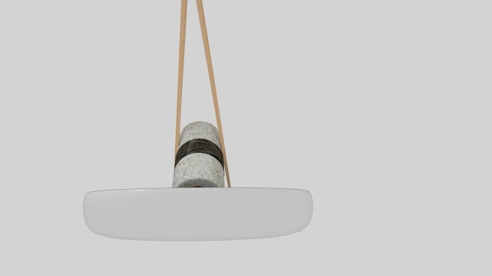 Chopstick Dip Cylinder Nori Sushi Low-poly 3D model_1