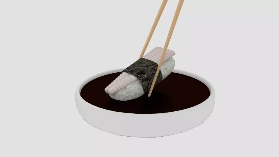 Chopstick Dip Dory Sushi Low-poly 3D model_0