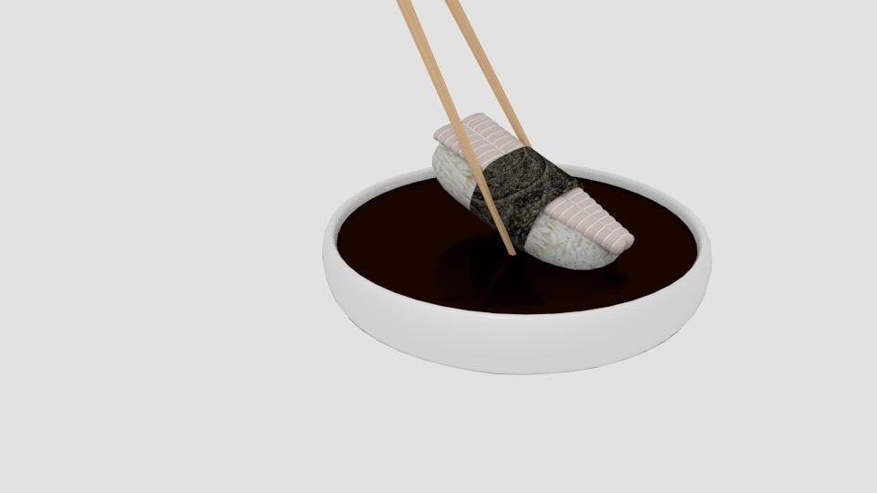 Chopstick Dip Dory Sushi Low-poly 3D model_1