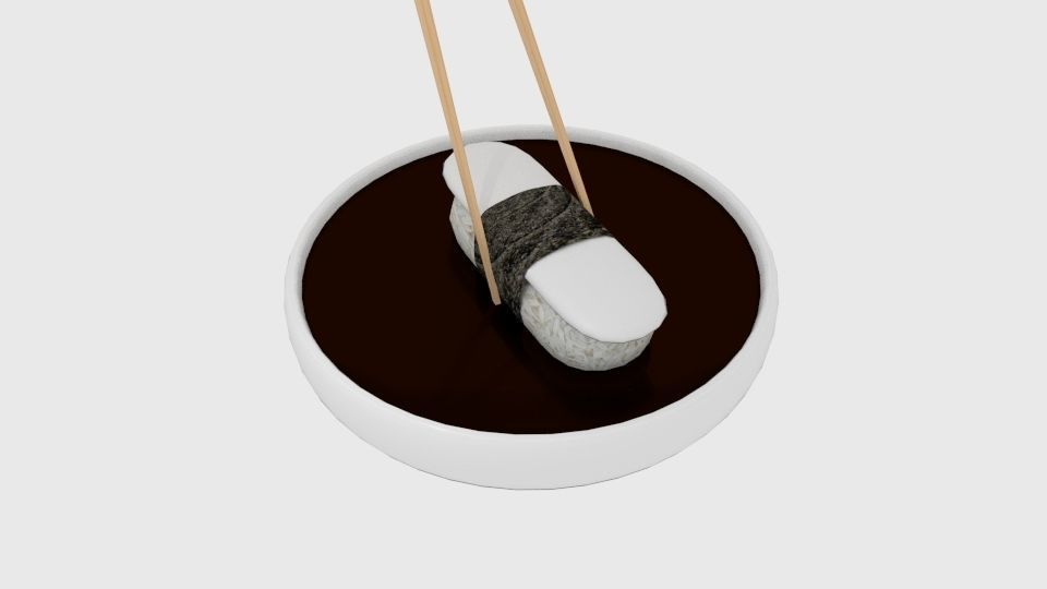 Chopstick Dip Sushi Plate 3D model_1