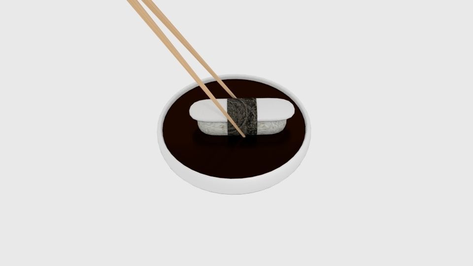 Chopstick Dip Sushi Plate 3D model_3