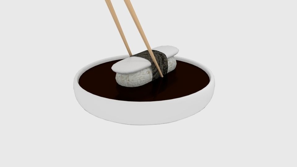 Chopstick Dip Sushi Plate 3D model_2