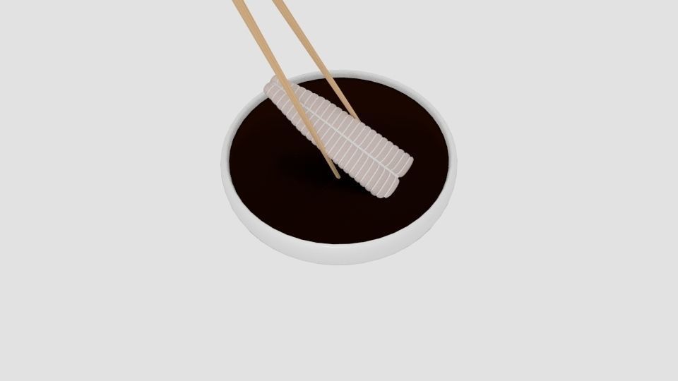 Chopstick Dip Dori Fillet Low-poly 3D model_3