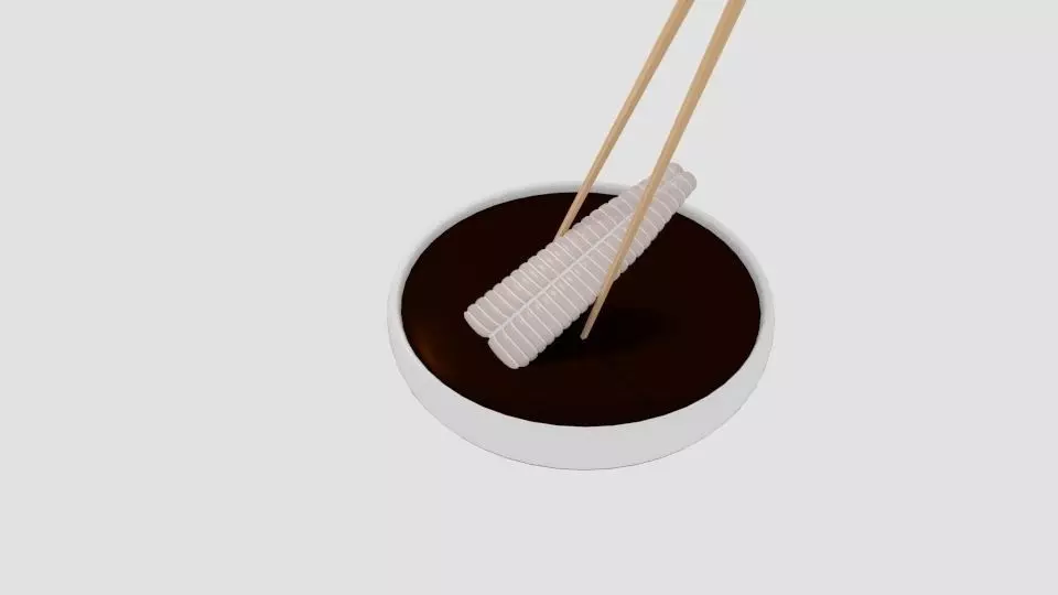 Chopstick Dip Dori Fillet Low-poly 3D model_0