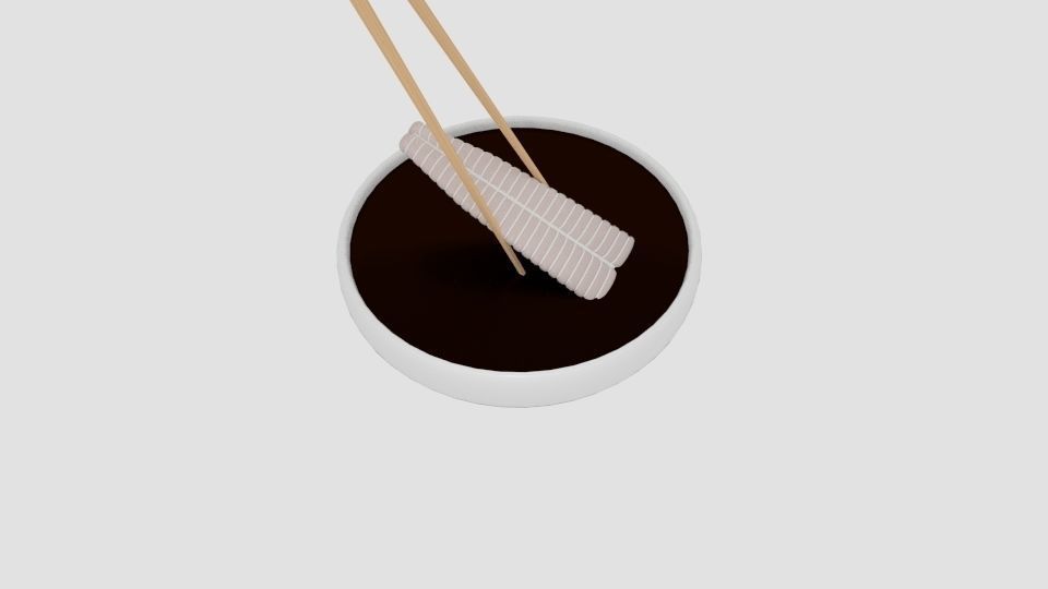 Chopstick Dip Dori Fillet Low-poly 3D model_1