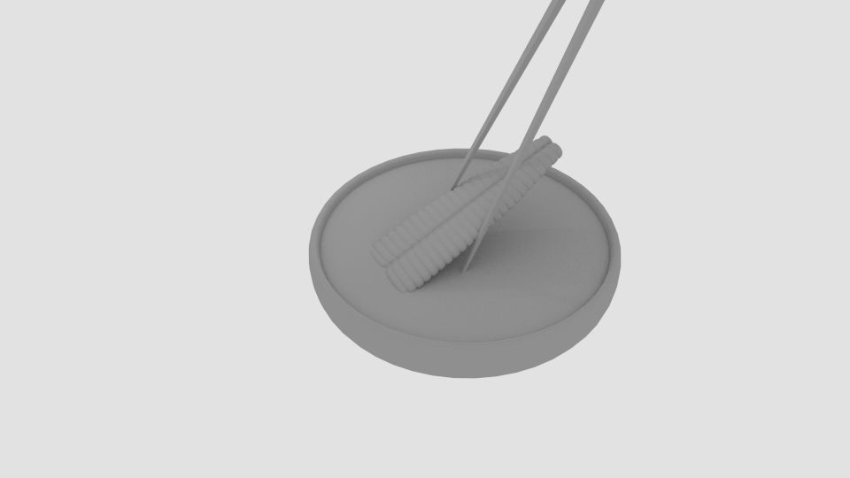 Chopstick Dip Dori Fillet Low-poly 3D model_4