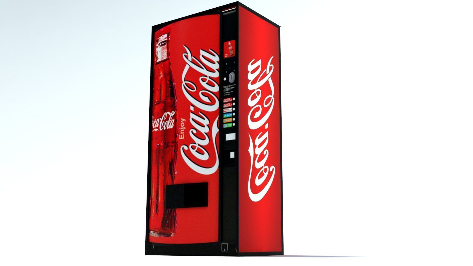 Coca Cola Vending Machine Low-poly 3D model_1