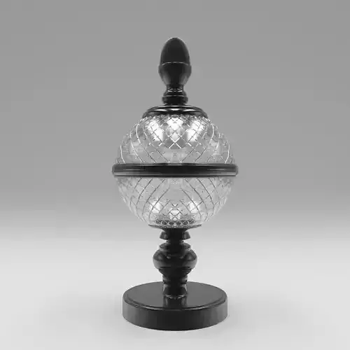 Vase of glass and metal