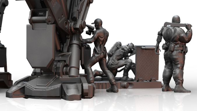 Scifi Technicians  3D print model