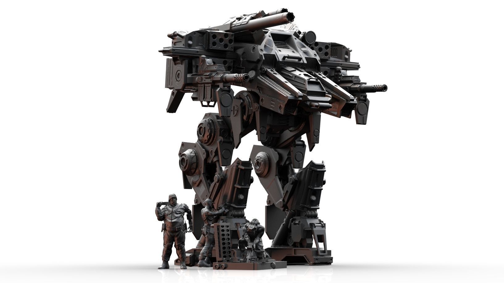 Scifi Technicians  3D print model_2