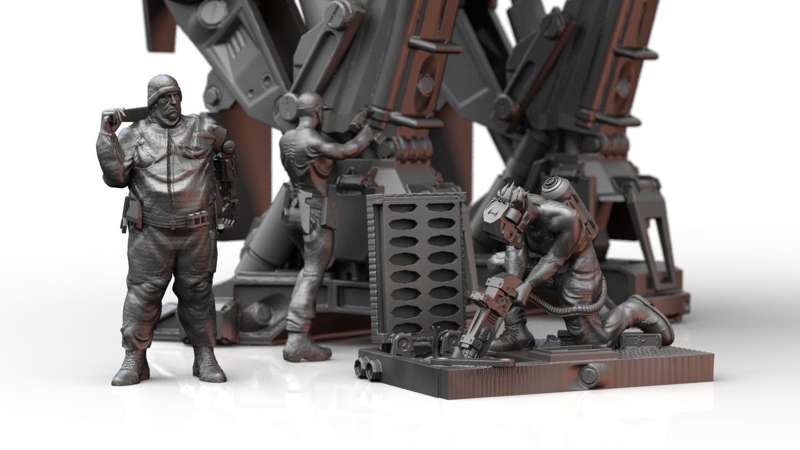 Scifi Technicians  3D print model_5