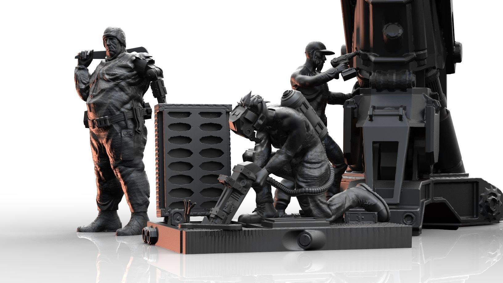 Scifi Technicians  3D print model_4