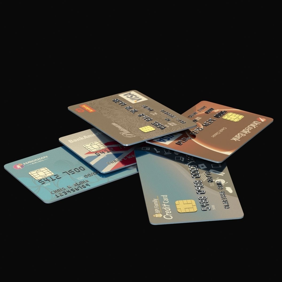 Credit Cards 3D model_2