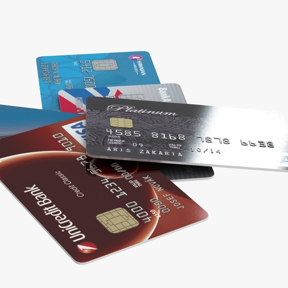 Credit Cards 3D model_7