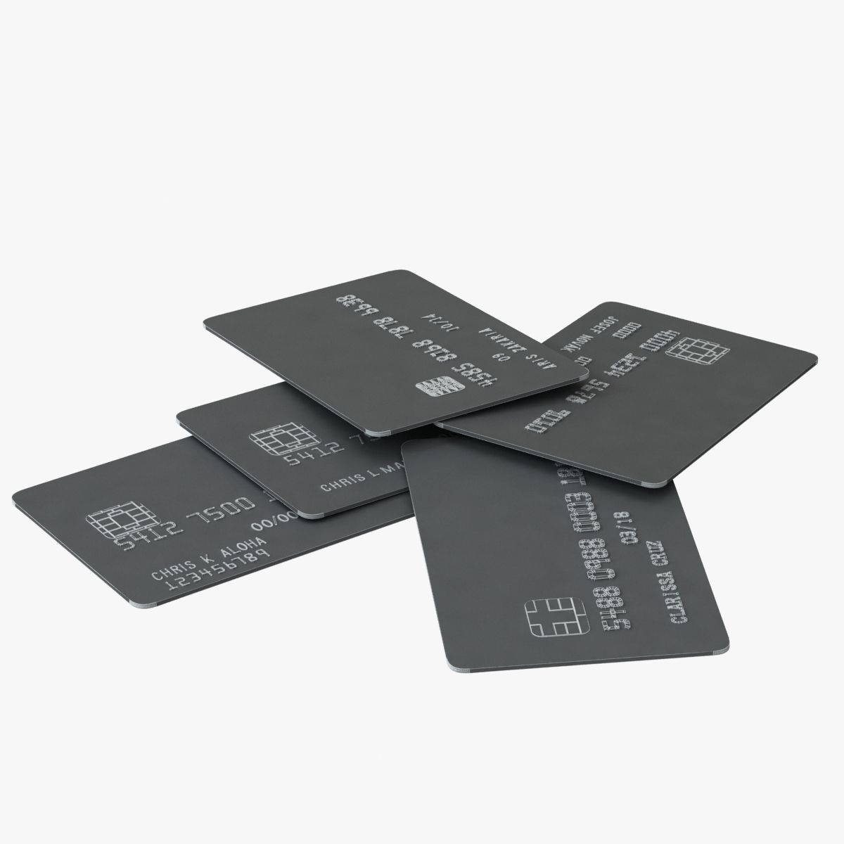 Credit Cards 3D model_1