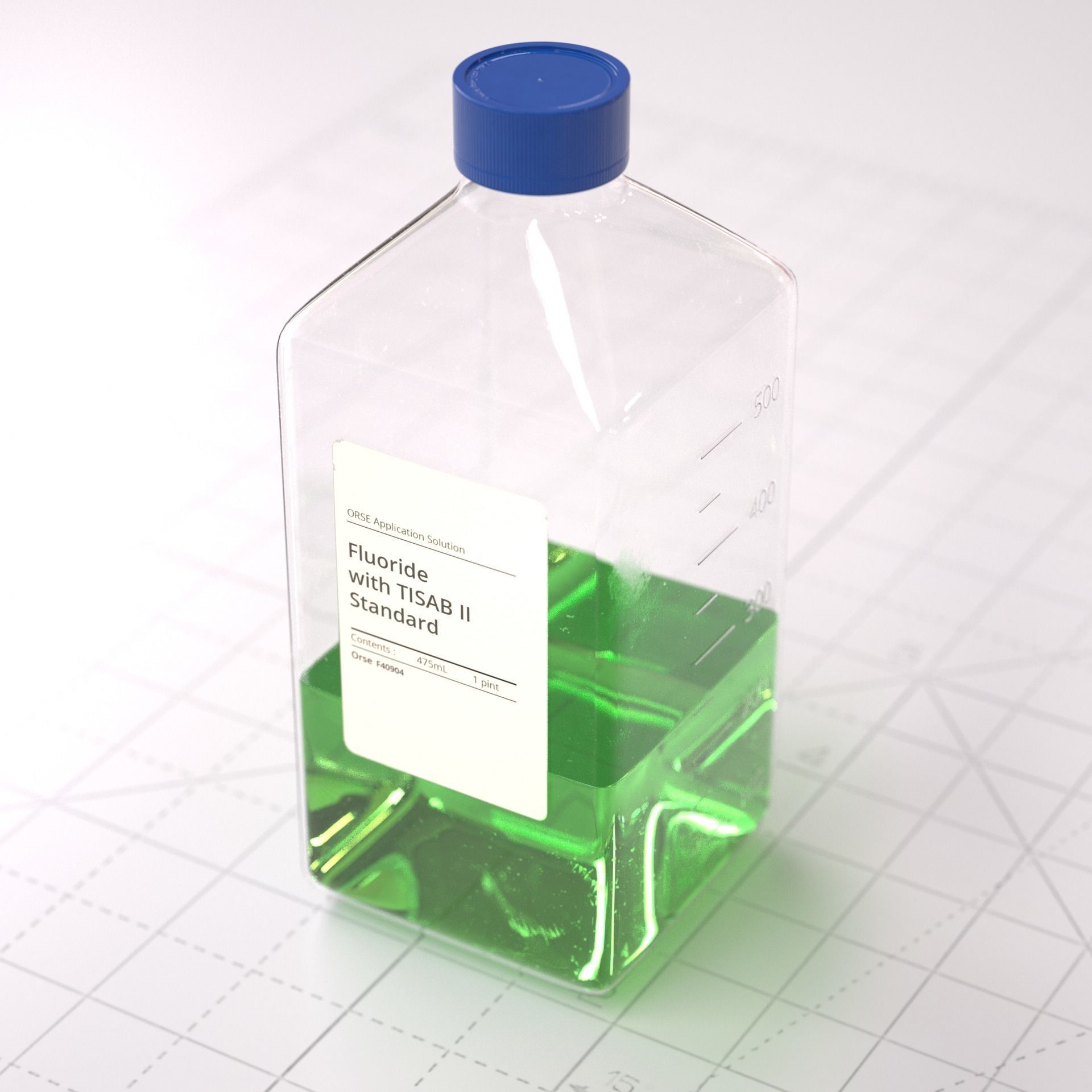 Laboratory Square Glass Bottle 3D model_3